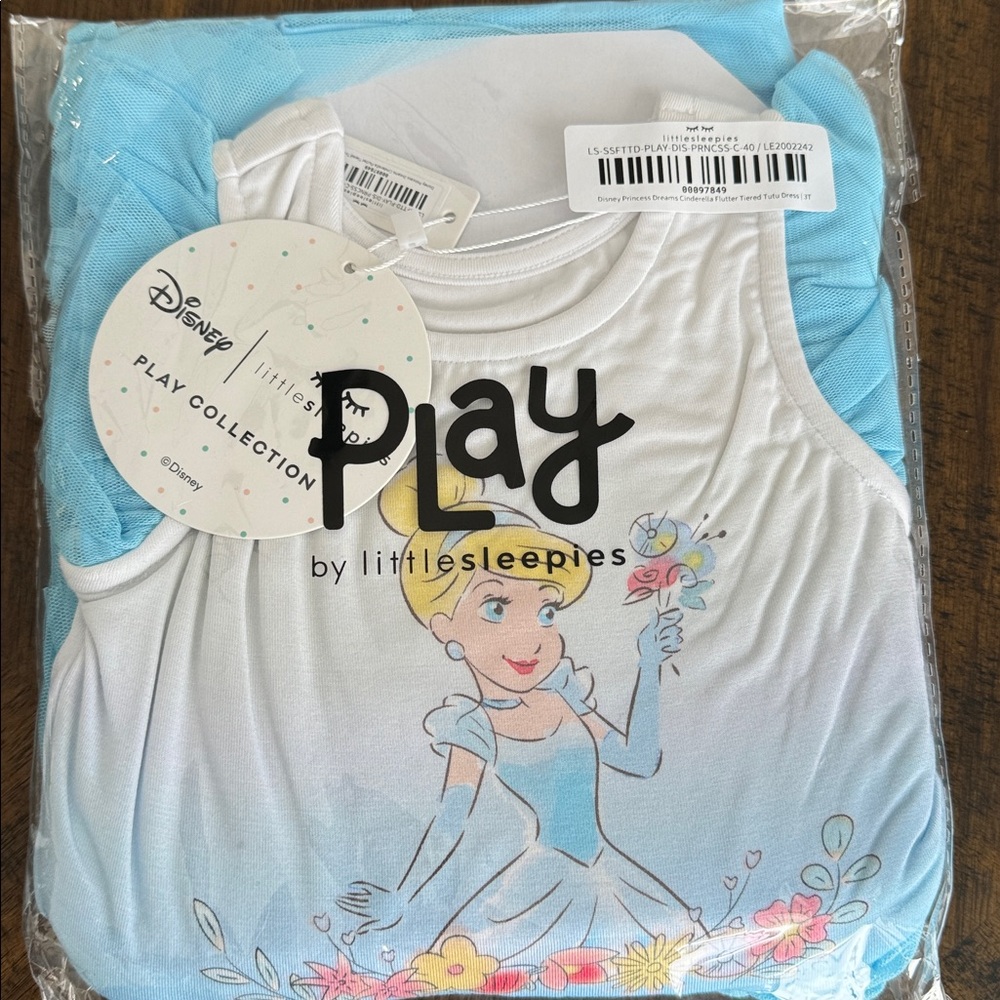 Little sleepies Cinderella tutu dress 3T NIB